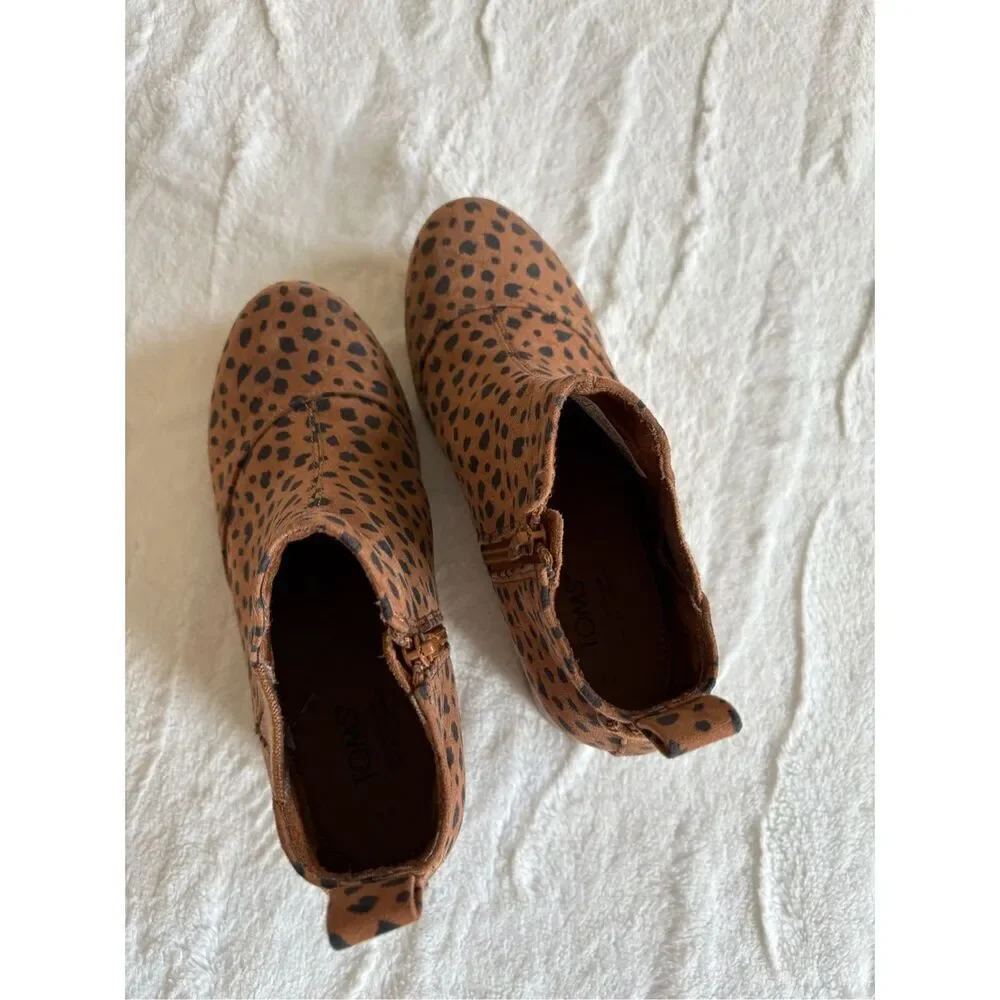 TOMS Kelsey Girls Toddler Youth Boot 3 M US Little Kid Cheetah
